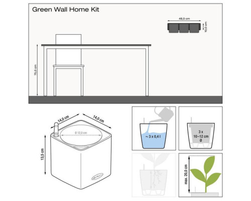 Розумний вазон (кашпо та горщик) Green Wall Home Kit Color Білий для квітів та рослин